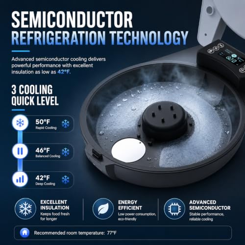 Automatic Wet Food Cat Feeder, 3 Days Freshness 5 Meals Cat Food Dispenser, Semiconductor Cooling & Heating with 304 Stainless Steel Bowl, Programmable Timer Refrigerated Auto Cat Feeder