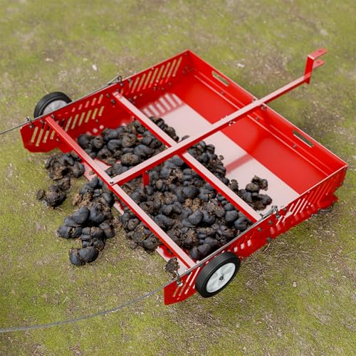 Efficraft Replaces Manure Fork 2-in-1 Manure Scoop & Tow Behind Trailer, Yard Sweeper for Horse Manure - Heavy Duty Drag Manure Collector,
