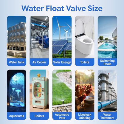 2Pcs 3/4" Aquapulse Side Inlet Water Float Valve, Automatic Water Level Conrtol Valves, Aqua pluse Water Tank Float Valve for Livestock, Swimming Pool, Toilet, Garden Irrigation System, 3/4" Hose - size: 3/4" Side Inlet