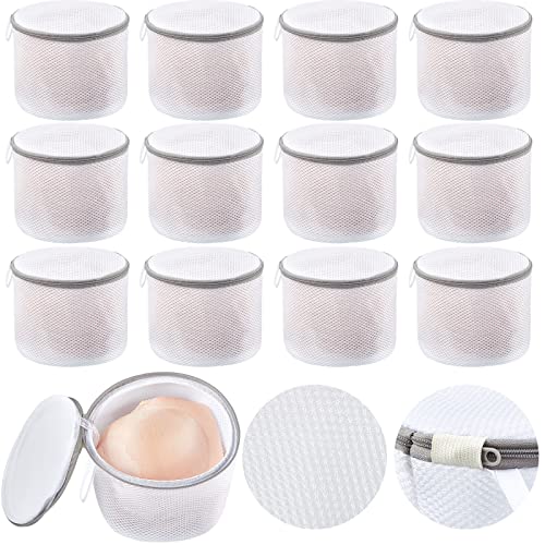 12 Pieces Honeycomb Mesh Laundry Bags for Delicates Underwear Bra Laundry Bags for Washing Machine Sock Laundry Mesh Bags for Delicates Garment Lingerie Wash Bag Net, 6 x 7 Inch (Gray) - color: Gray