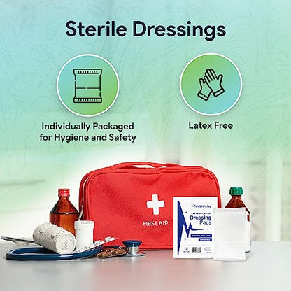 Abdominal Wound Dressing Pads 10 Pack - ABD 5x9 Sterile Non-Stick Gauze, Extra Absorbent Combine Pad - Latex Free, Sealed Edges, Individually Wrapped