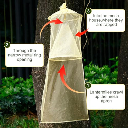 Qualirey 2 Pack Spotted Lanternfly Trap Lanternfly Killer for Tree,Yellow - color: Yellow