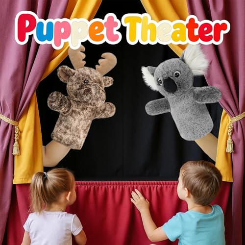Hand Puppet Christmas for Toddlers Winter Forest Soft Plush Educational Story Time Interactive Learning Stuffed Animal Family Fun Reindeer Puppet - color: Deer