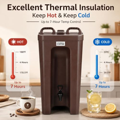 YUANHAO 5 Gallon Insulated Beverage Dispenser with Spigot - size: 5 GAL