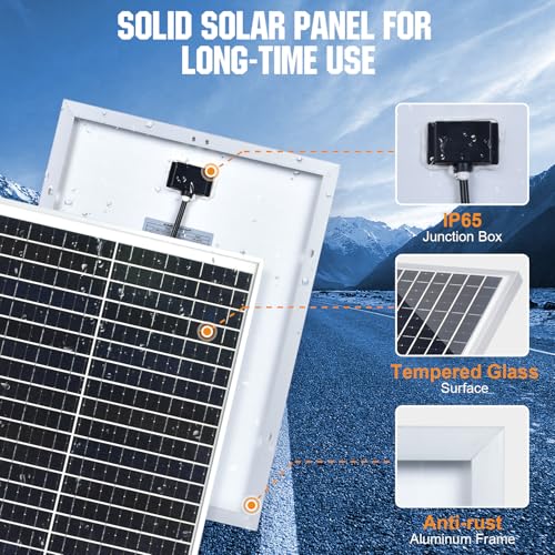 ECO-WORTHY 25W 12V Solar Panel Battery Charger Trickle Maintainer Kit - size: 25W Kit