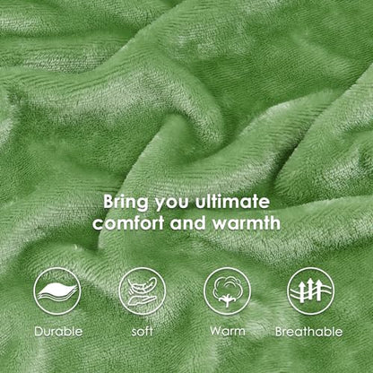 SOCHOW Sherpa Fleece Throw Blanket, Sage Green, 50x60 inches - color: Sage Green, size: 50"×60"