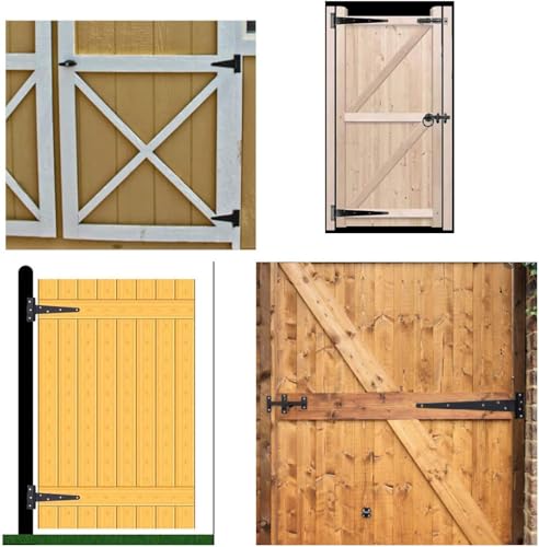 T-Strap Shed Hinge Gate Strap Heavy Duty Hinge Door Barn Gates Hinges(6, 8 inch) - size: 8 Inch