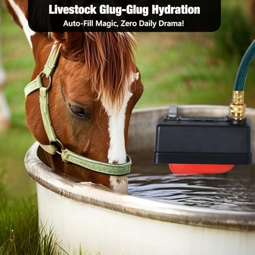 Water Trough Float Valve for Livestock & Stock Tank | Stock Tank Float Valve, Water Tank Float Valve, Automatic Horse Waterer, Includes Hose Adapter, Rubber Washer, Screwdriver