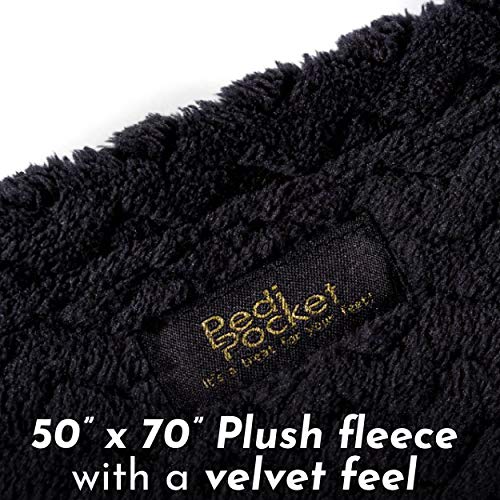 50"x70" Ravishing Raven Foot Pocket Blanket Plush Fleece Non-Electric - color: Ravishing Raven
