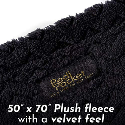 50"x70" Ravishing Raven Foot Pocket Blanket Plush Fleece Non-Electric - color: Ravishing Raven