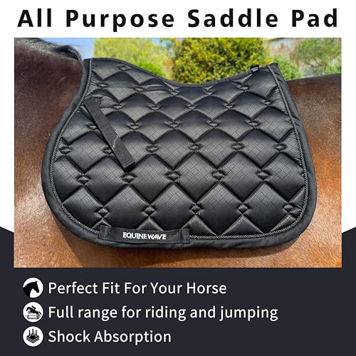 EQUINEWAVE Embossed All Purpose Saddle Pad - color: BLACK