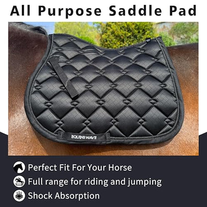 EQUINEWAVE Embossed All Purpose Saddle Pad - color: BLACK