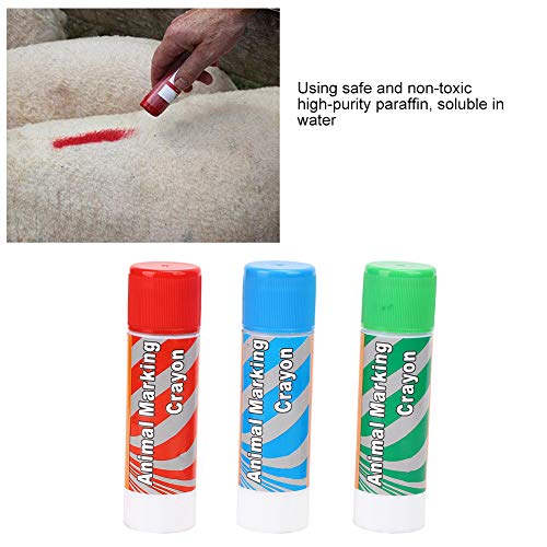 Livestock Crayon, 12Pcs Large Livestock Marking Crayons, Red Green Blue Color Marker Pens Water-resistantfor Pigs, Animal Identification, Marking Skin