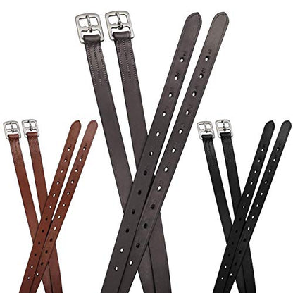 Soft Leather Stirrup Leathers with Stainless Steel Hardware, These 1" Wide Leathers Come with a One-Year Warranty.-Pair - color: Havana, size: 54" (Adult)