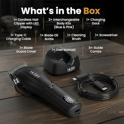Cordless Hair Clipper for Men - Hair Buzzer Cordless Clipper Set, Barbers Tools, Men's Grooming Professional Set with LED Display