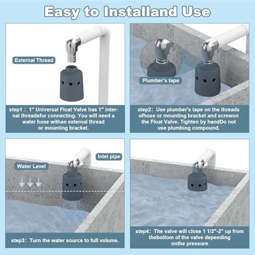 Water Tank Float Valve, One-inch Valve,Used to Control Water Level, Sturdy Nylon Resin Sink Float Valve, Used in Water Storage Tanks, Livestock Sinks, Fish Ponds, Etc.