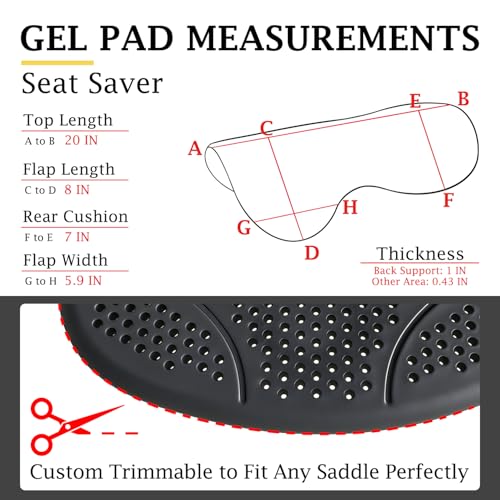 THREE ARCHERS Silicone Gel Saddle Pad for Horses - Non Slip & Shock Absorbing Horse Saddle Pad, Comfortable All Purpose Western/English Riding Saddle Pad, Washable & Durable Design