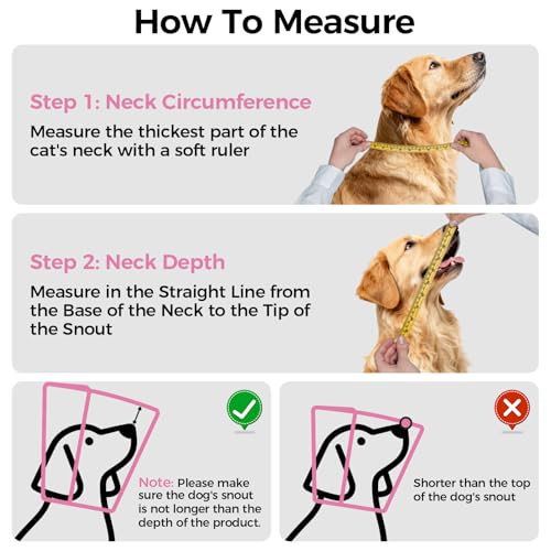 Adjustable Dog Cone Collar for Recovery - color: Rose Red, size: Small
