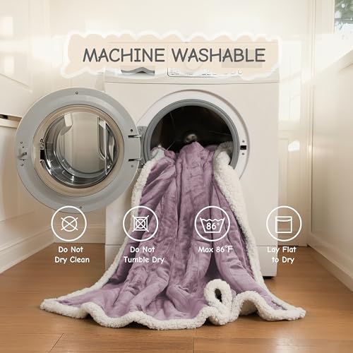 Soypipo Electric Heated Blanket 62"x84", 9 Heat Settings 10-Hour Auto-Off - color: 06-purple, size: Twin 62"x84"