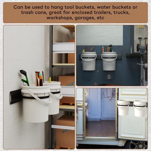 lesolar 5 Gallon Bucket Holder for E Track, Wall Mounted Bucket Hanger - style: 1pc