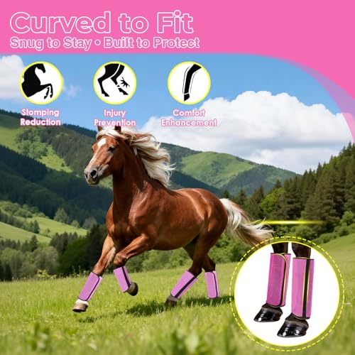 Fly Boots for Horses Set of 4 – Horse Fly Boots with Anti-Sag Stays & Breathable Mesh, Reduces Stomping & Fatigue, Curved-Edge Design for Natural Motion, Comfort Fit for Medium to Large Horses