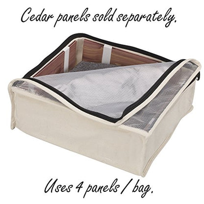 Household Essentials Canvas Sweater Storage Bags, 2-Pack, Breathable Cotton, Under-Bed Zippered Storage with Clear Top Window, Stackable, Cedar Insert Compatible (Not Included), Natural - size: 2 pack sweater bag, style: Sweater Bags