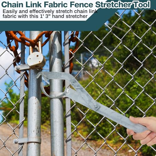LEIFIDE 2 Pcs 1' 3" Chain Link Fabric Fence Stretcher Tool Galvanized Chain Link Fence Wire Stretcher Bar Manual Fabric Tool for Barbwire Wire Mesh Repair Tighten