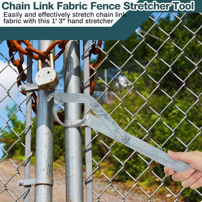 LEIFIDE 2 Pcs 1' 3" Chain Link Fabric Fence Stretcher Tool Galvanized Chain Link Fence Wire Stretcher Bar Manual Fabric Tool for Barbwire Wire Mesh Repair Tighten
