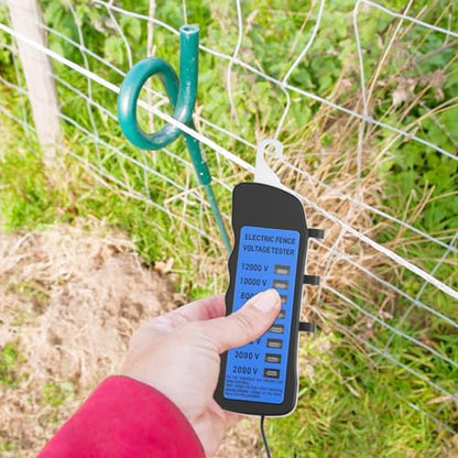 QWORK Electric Fence Voltage Tester, 12KV Fence Tester, 8 Neon Lights Testing Tool, Fault Finder for Farms