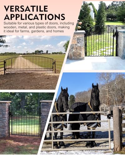 2 Way Farm Gate Latch, 2PC Heavy-Duty Lockable Fence Latch with Self-Locking Nut, Black Livestock Gate Latch Compatible with Pastures, Stables, Ranches, Horse Corrals,Farms - size: 2PC