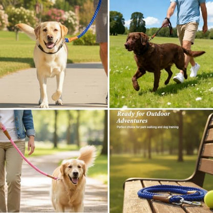 BTINESFUL 3/5/10ft Braided Rope Cotton Dog Leash for Large Medium Dogs - color: brown, size: 3 Foot (Pack of 1)