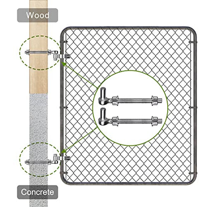 Insaga J Bolt Gate Hinge, 304 Stainless Steel Farm Gate Hinges, M12 x 6'' Gate Hinge Bolt 5/8'' for Chain Link Fence/Farm/Wooden Fence/Driveway, Supports up to 500lbs, 2pcs - color: M12-6''-2PCS