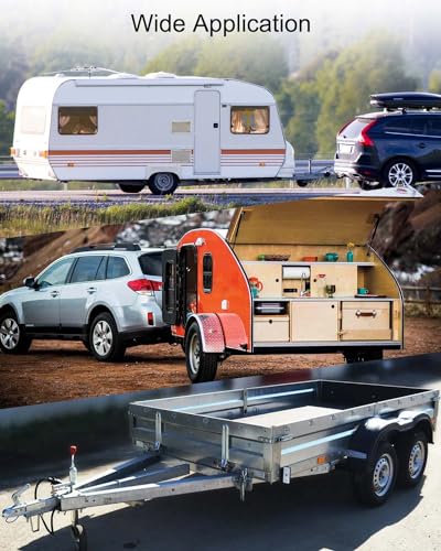 2Pcs Utility Trailer Lift Gate Latches Fit for RV Camper Travel Trailer | High Strength Steel Trailer Gate Pull Latch Lock Kit with Gloves, Heavy Duty Hasp Handles for RV Travel Trailer