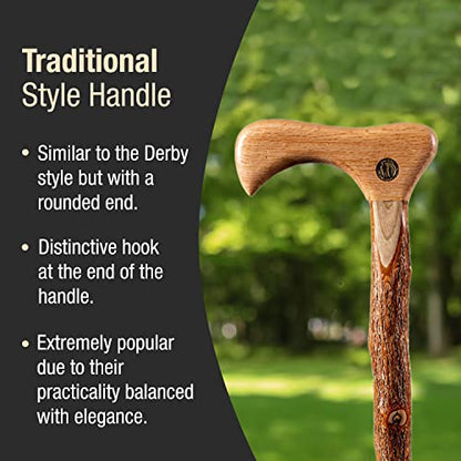 Brazos Wooden Walking Canes for Men and Women, Stable Walking Sticks for Seniors, Made in The USA - size: 37 Inch, style: Traditional Sassafras