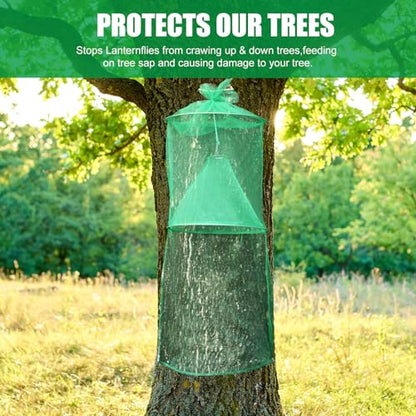 Qualirey 2 Pack Spotted Lanternfly Trap Lanternfly Killer for Tree,Green - color: Green