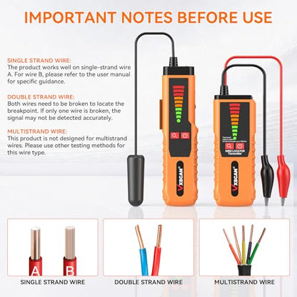 Underground Cable Locator, F04 Wire Tracer with Probe and Earphone, Cable Tester for Locating Breakage in Dog Fence, Irrigation Control & Electrical Wires - color: Yellow