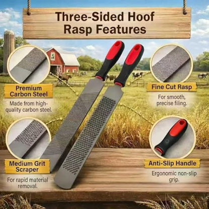 Horse Hoof Rasp 18 Inch T12 Carbon Steel Farrier File with Ergonomic Handle