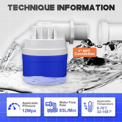 1" Water Float Valve for Water Tank, Water Troughs, Pond, Pool, Livestock - color: 1" Side Inlet