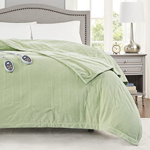 Beautyrest Heated Blanket King, Micro Fleece Electric Blanket, Green - color: Green, size: King