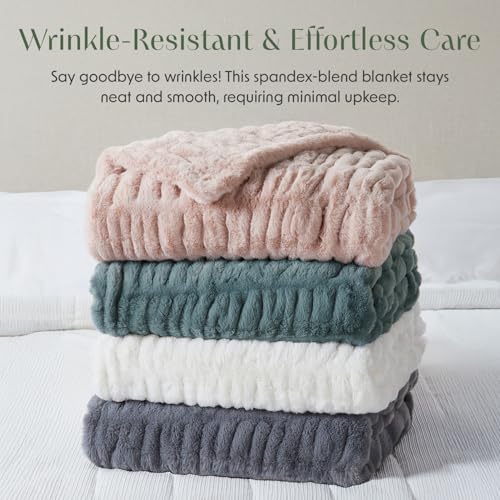 Springtree Home Luxury Micro Plush Throw Blanket | Thick Faux Fur | White | Lily Collection | 50" x 60" | White Blanket | Ultra Plush - color: White Cloud, size: 50" x 60" (Medium)