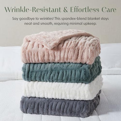 Springtree Home Luxury Micro Plush Throw Blanket | Thick Faux Fur | White | Lily Collection | 50" x 60" | White Blanket | Ultra Plush - color: White Cloud, size: 50" x 60" (Medium)