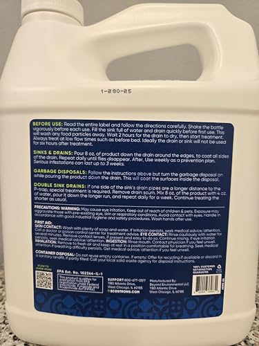 Fruit Fly Drain Treatment | Drain Fly Eliminator | Eliminates Gnats, Sewer Flies and More - Works in All Drains - 64 Fl Oz - size: 64 Fl Oz (Pack of 1)