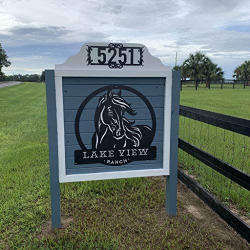 RealSteel Personalized Horse Ranch Sign - Custom Metal Farmhouse Western Wall Art, Rustic Barn & Stable Name Sign, Indoor Outdoor Steel Decor, Unique Gift for Horse Lovers, Ranch & Farm Homes