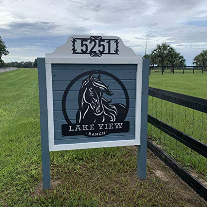 RealSteel Personalized Horse Ranch Sign - Custom Metal Farmhouse Western Wall Art, Rustic Barn & Stable Name Sign, Indoor Outdoor Steel Decor, Unique Gift for Horse Lovers, Ranch & Farm Homes