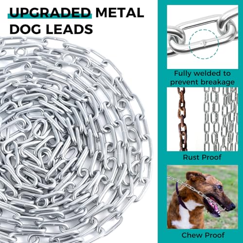 Heavy Duty Dog Chain for Yard, 40 FT Galvanized Chain Leash, 3 mm - size: 0.12 in x 40 ft