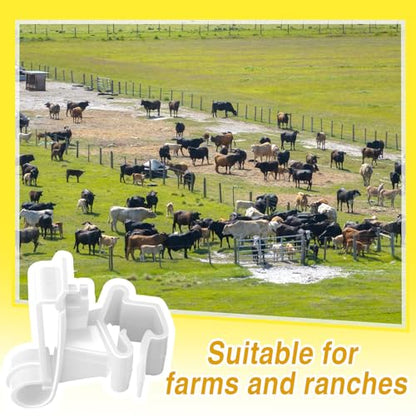 Chunful 300 Pcs T-Post Poly Tape Insulator Large Snap T-Post Holding Electric Fence Insulator for Farm Fence (White) - color: White