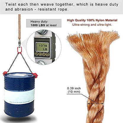 SELEWARE 6.5ft Tree Swing Rope, Adjustable Hammock Straps Hanging Kit - color: Brown-1 Pack, size: 6.5ft