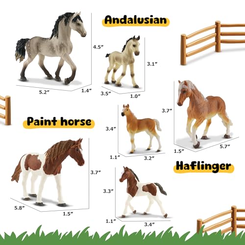 Zippytots 10PCS Horse Figurine Set Realistic Horse Figure Toys for Toddlers Educational Gift for Kids Perfect Party Favors Animal Figure Learning Toys - style: 10-PC Horse Figures Set