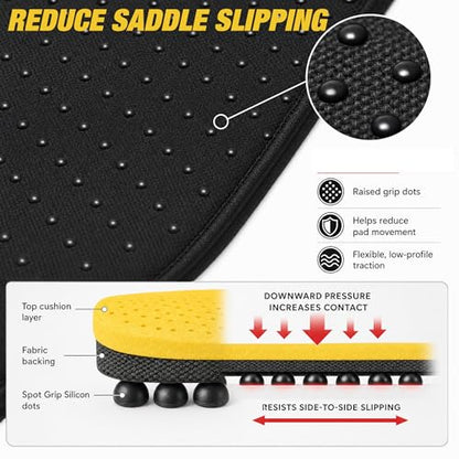 Southwestern Equine ComfortRider Western Saddle Seat Cushion - Adds Cushioned Comfort to Hard Saddles, Breathable 3D Air Mesh, OrthoRide Stabilizer Core, Spot Grip Bottom, Fits 15-17 in Seats