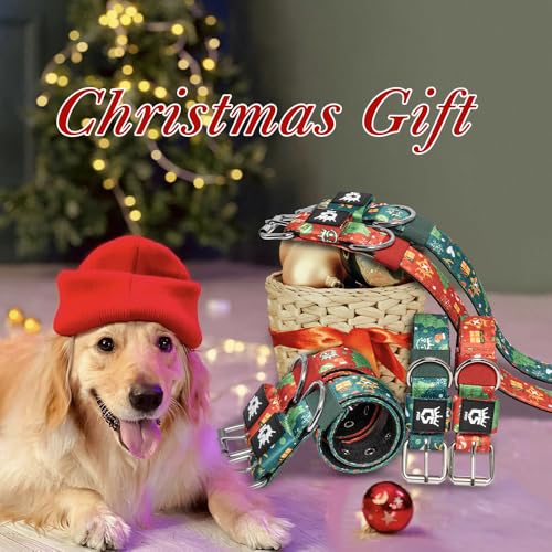 TSPRO Heavy Duty Thick Dog Collar with Metal Buckle for Small Dogs - color: Christmas Red, size: S – Fits Neck 12.6"-15.8"